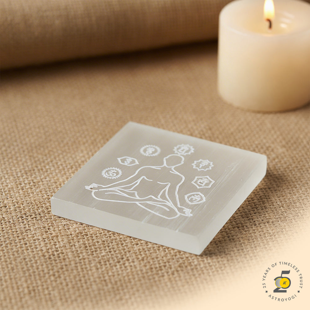 7 Chakra Selenite Plate